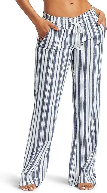 Roxy Oceanside Yarn-Dye Pants (Mood Indigo Paradise Stripe) Women's Casual Pants Cover