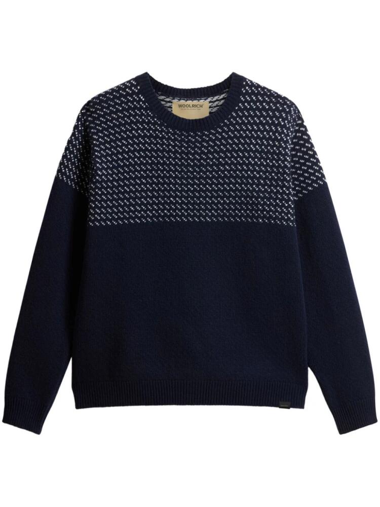 Woolrich embroidered wool knit sweater - Blue Cover