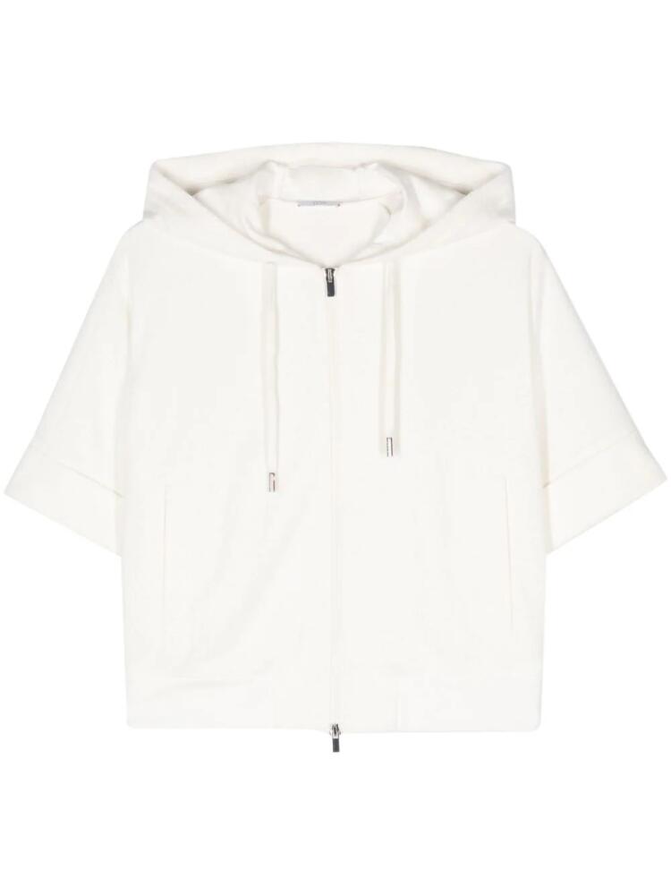 Peserico terry-cloth zip-up hoodie - White Cover