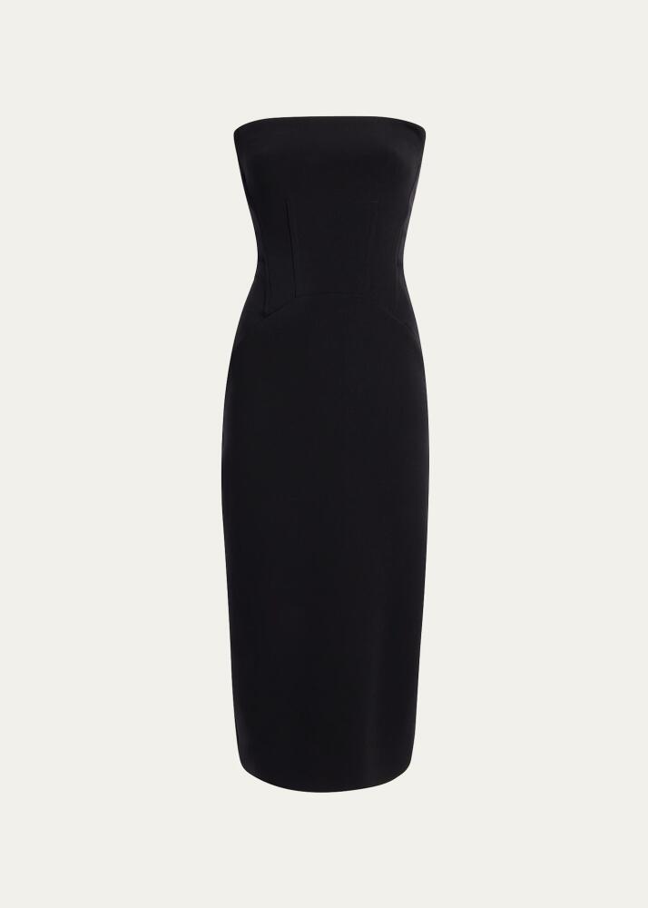 Another Tomorrow Doppio Structured Wool Midi Dress Cover