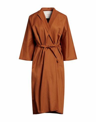 Jucca Woman Overcoat & Trench Coat Brown Cotton Cover