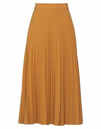 Niū Woman Midi skirt Mustard Polyester, Viscose, Elastane Cover