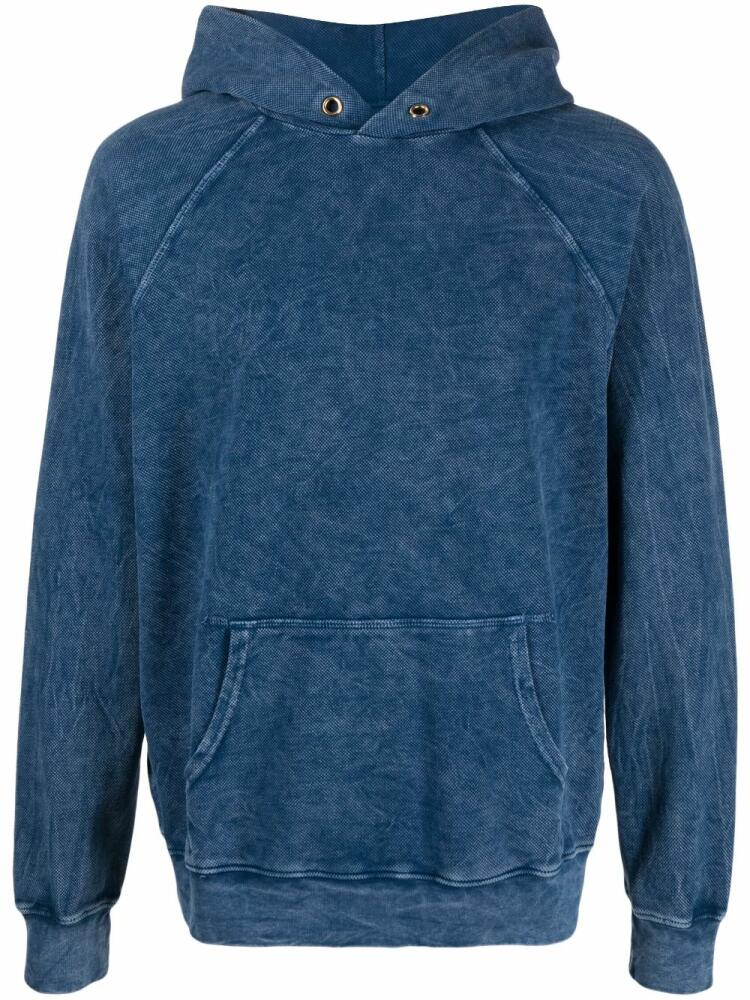 Les Tien crinkled-effect long-sleeved hoodie - Blue Cover