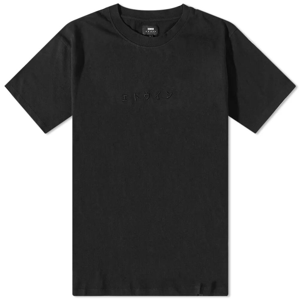 Edwin Men's Katakana Embroidery T-Shirt in Black Cover