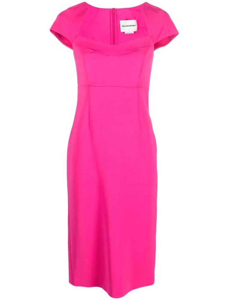 Roland Mouret cap sleeve stretch-cady midi dress - Pink Cover