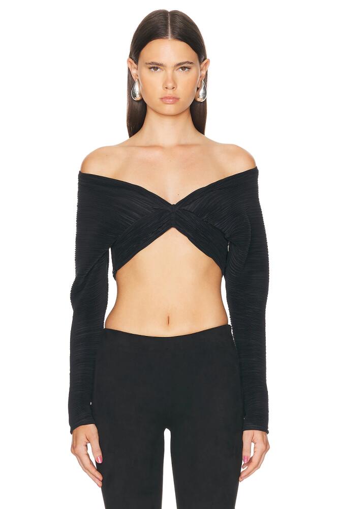 Atlein Draped Sleeveless Pleated Top in Black Cover