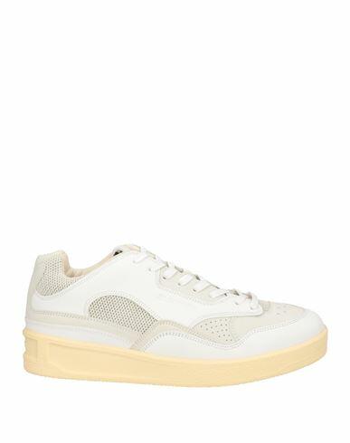 Jil Sander Man Sneakers White Bovine leather, Leather Cover