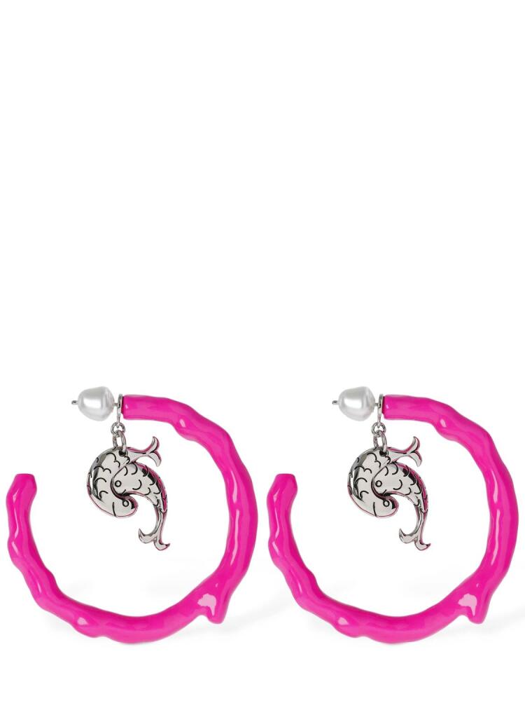 PUCCI Resin Hoop Earrings W/ Pesci Cover