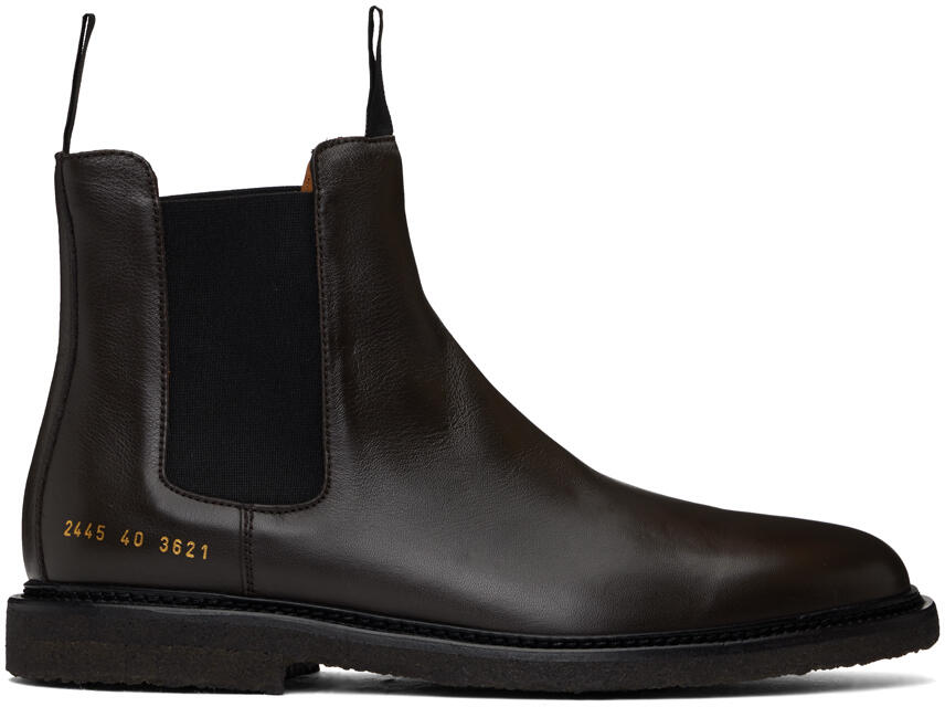 Common Projects Brown Classic Leather Chelsea Boots Cover