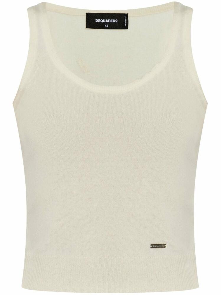 DSQUARED2 logo plaque knitted tank top - Neutrals Cover