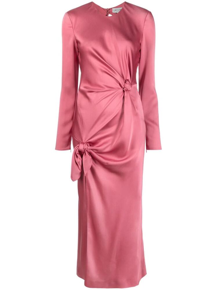 Del Core gathered-effect satin dress - Pink Cover