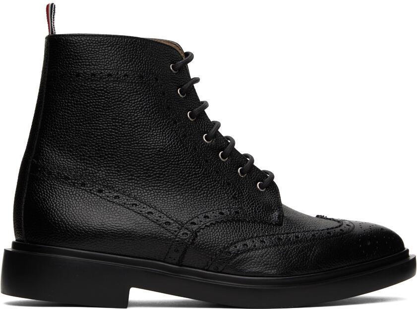 Thom Browne Black Classic Wingtip Boots Cover