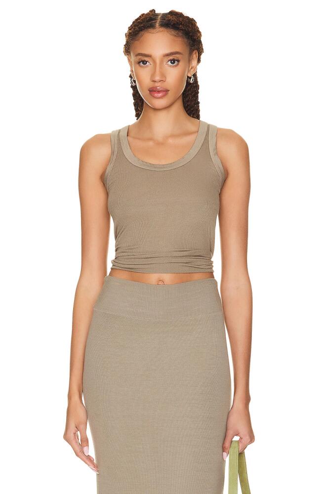 Enza Costa Silk Rib Bold Tank Top in Olive Cover