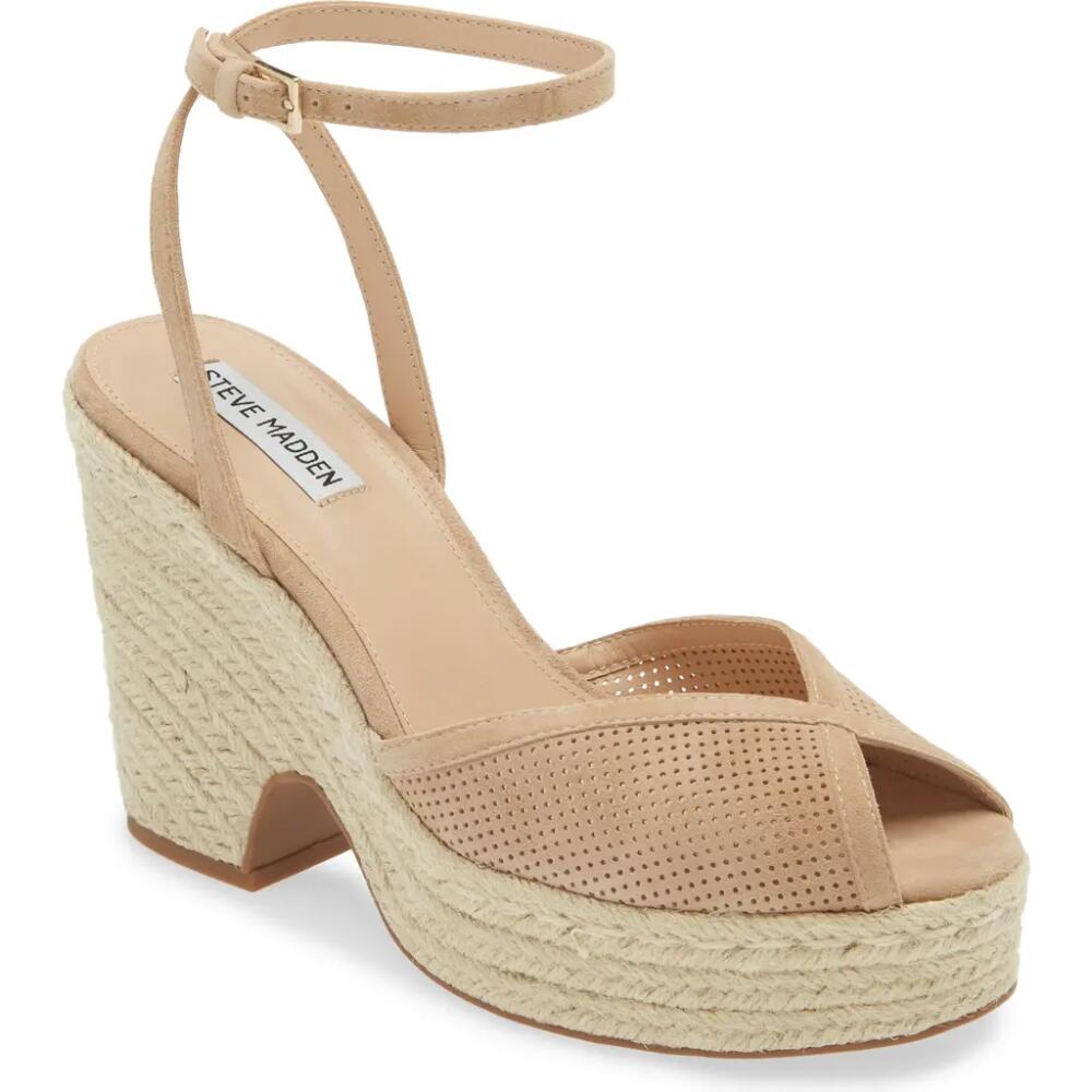 Steve Madden Sydnee Espadrille Ankle Strap Sandal in Tan Suede Cover