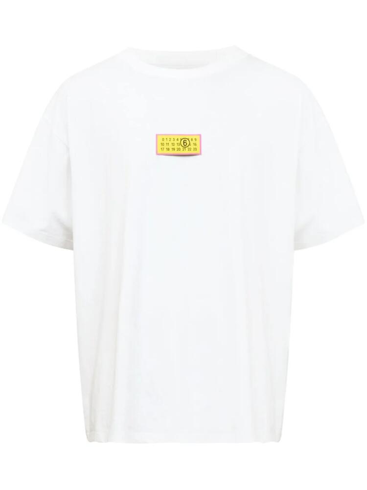 MM6 Maison Margiela numbers motif-patch cotton T-shirt - White Cover