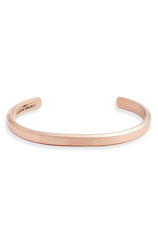 CLIFTON WILSON Stainless Steel Stacking Bangle in Rose Gold Cover