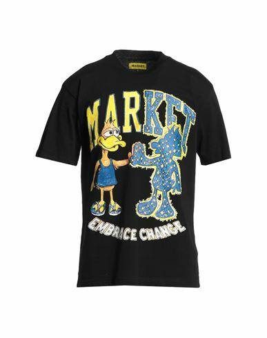 Market Dark And Light Bear T-shirt Man T-shirt Black Cotton Cover