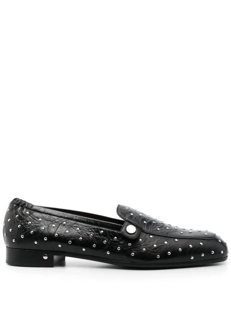 Laurence Dacade stud-embellished creased leather loafers - Black Cover