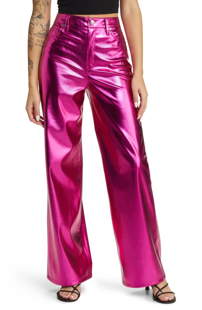 BLANKNYC Metallic Faux Leather Wide Leg Pants in First Blush Cover