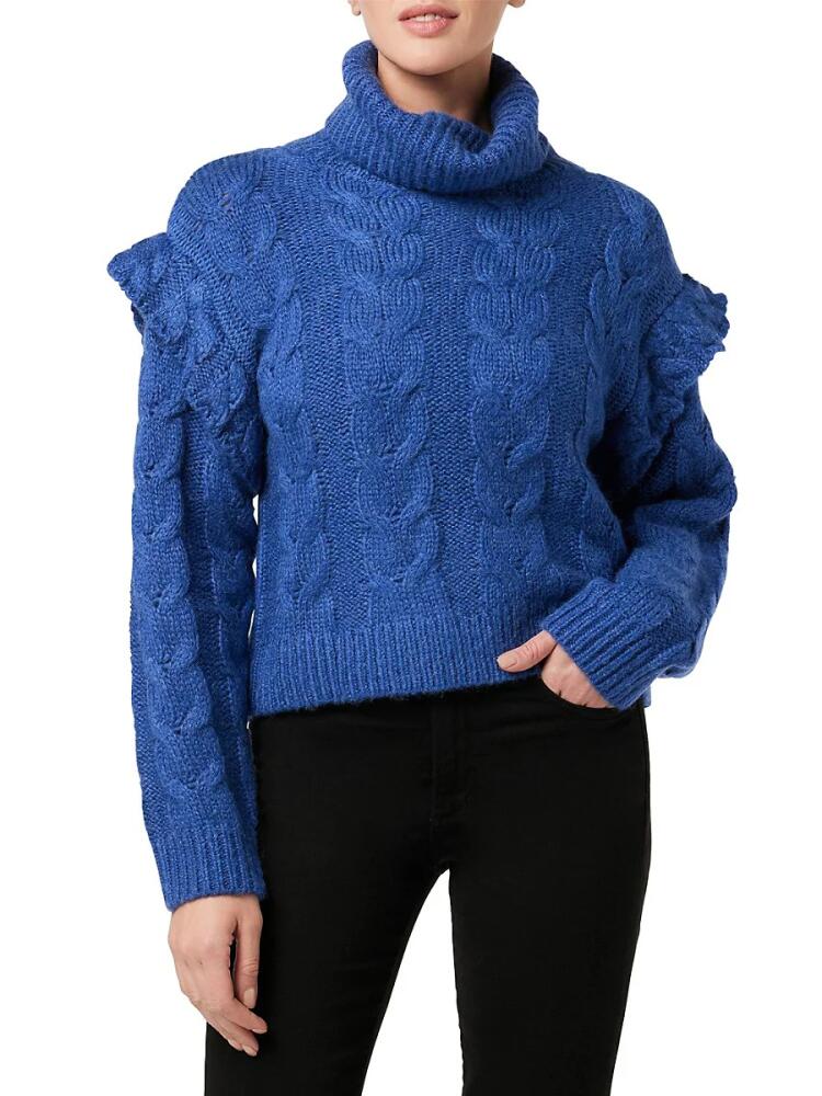 Joe's Jeans Women's The Adeline Turtleneck Wool Blend Sweater - Navy Peony Cover