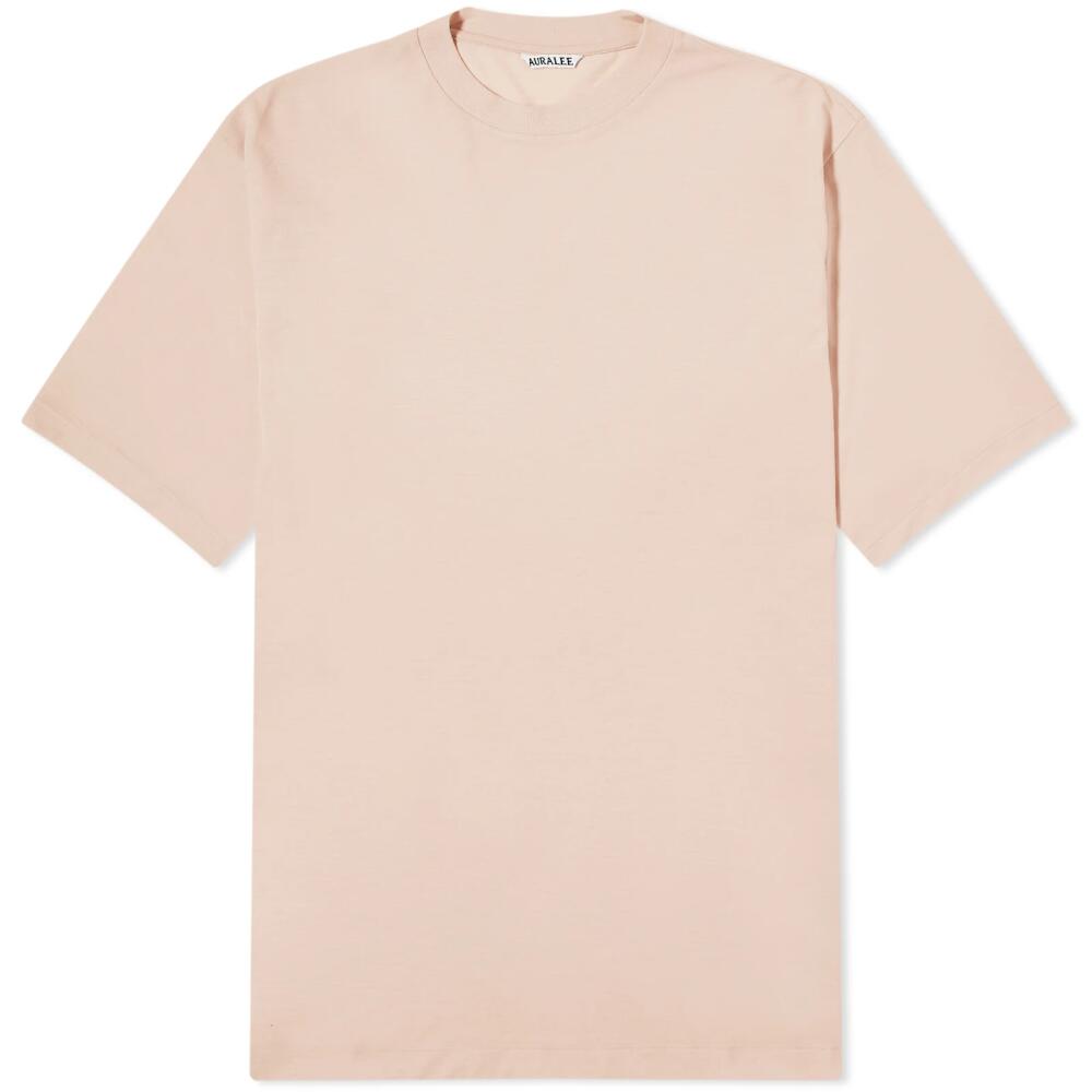 Auralee Men's Super Soft Wool Jersey T-Shirt in Light Pink Cover