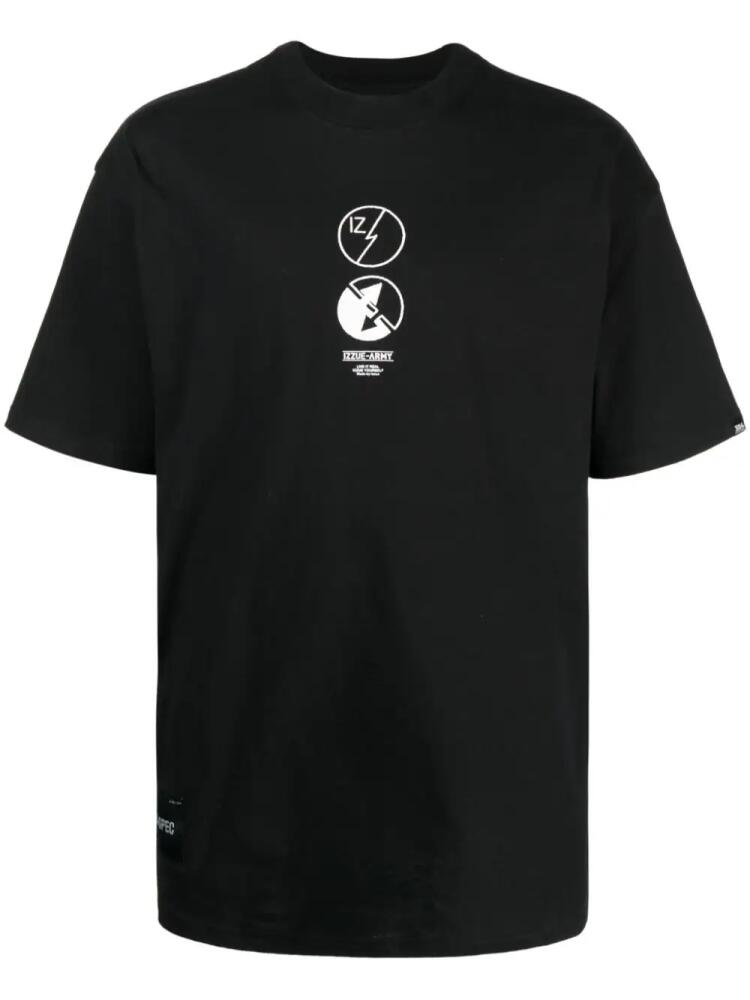 izzue logo-print cotton T-shirt - Black Cover