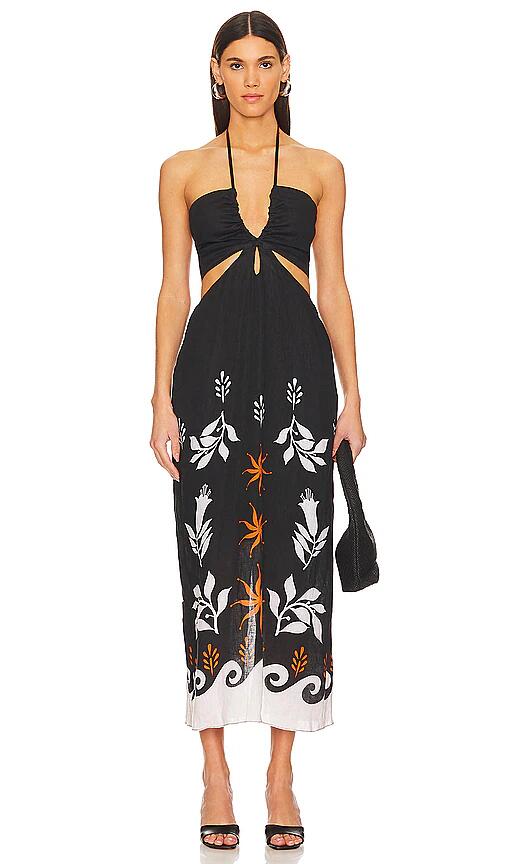 Seafolly Cut Out Midi Dress in Black Cover