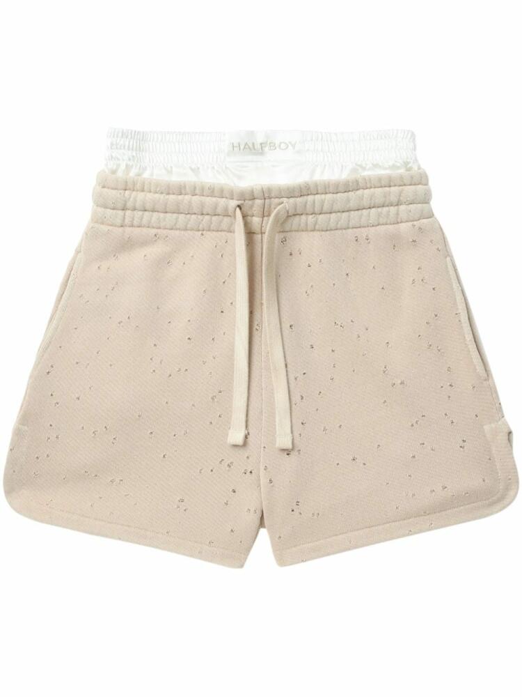 Halfboy layered cotton shorts - Neutrals Cover