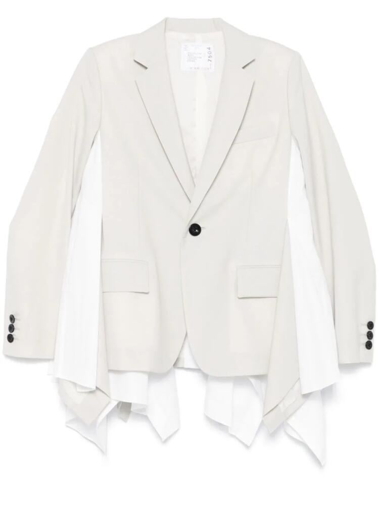 sacai panel-detail blazer - White Cover