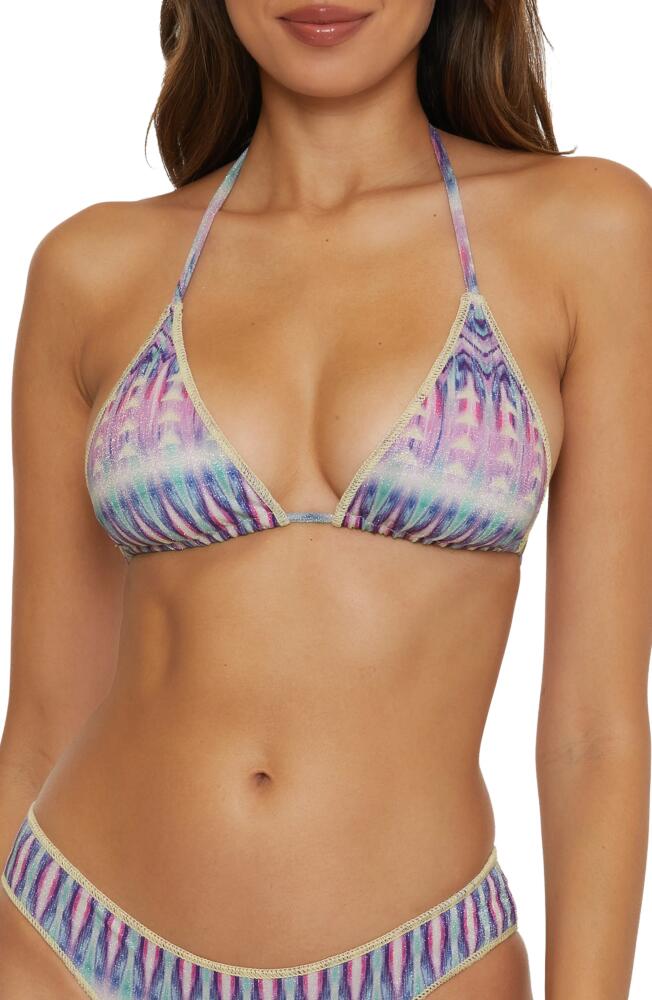 Becca Tulum Triangle Bikini Top in Purple Multi Cover