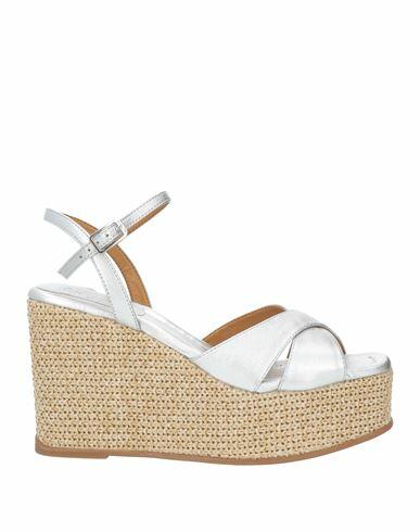 Unisa Woman Espadrilles Silver Leather Cover