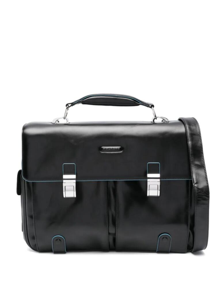 PIQUADRO leather laptop bag - Black Cover