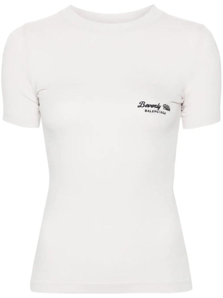 Balenciaga Beverly Hills embroidered T-shirt - Neutrals Cover