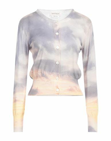 Alexander Mcqueen Woman Cardigan Lilac Wool, Silk Cover