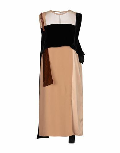 Burberry Woman Midi dress Camel Silk, Viscose, Calfskin Cover