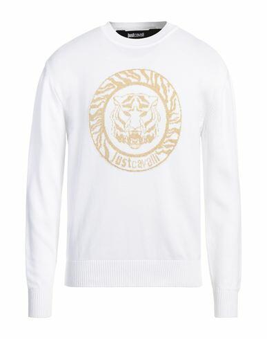 Just Cavalli Man Sweater White Cotton, Polyamide, Polyester Cover