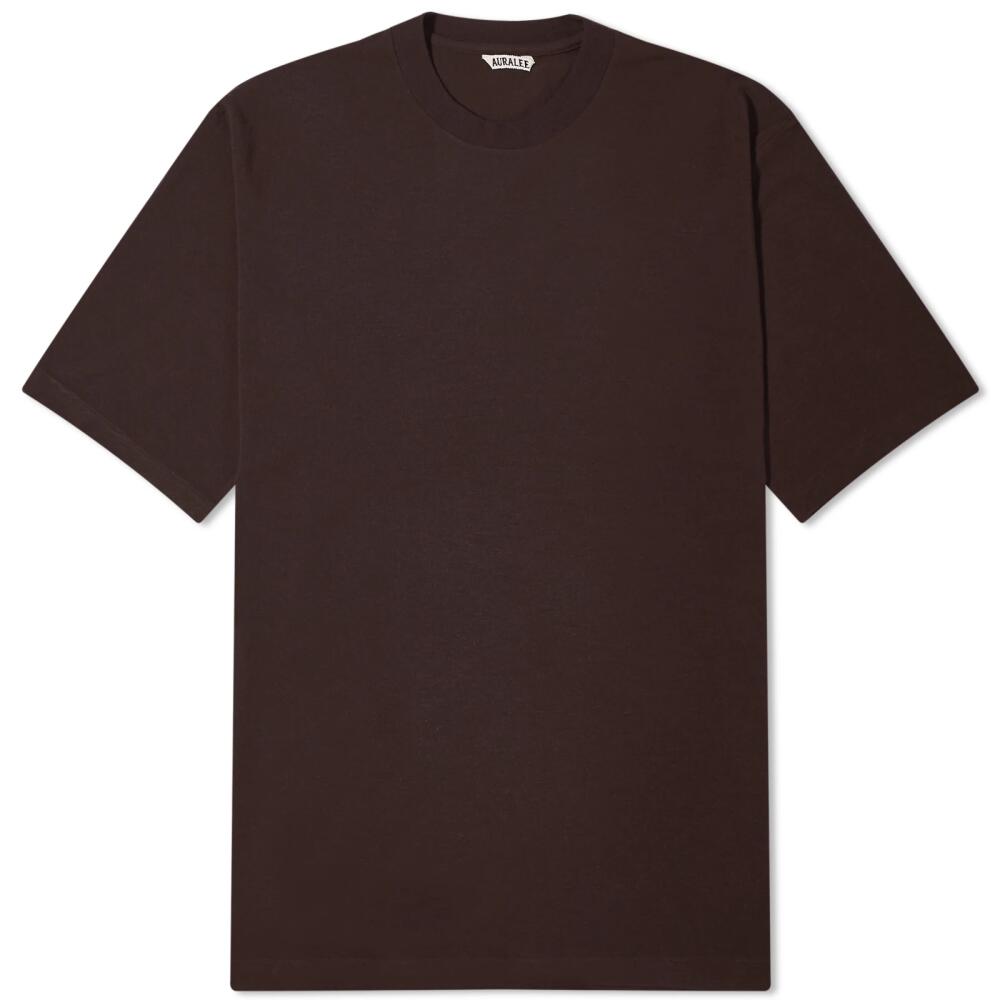 Auralee Men's Super Soft Wool Jersey T-Shirt in Dark Brown Cover