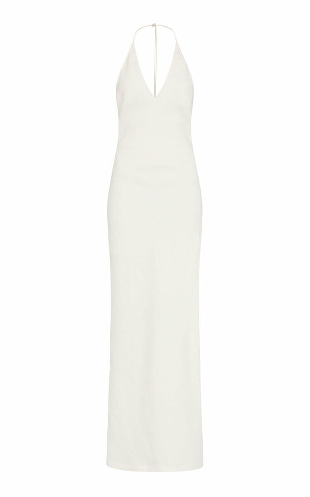 St. Agni - Bias-Cut Linen Halter Dress - Ivory Cover