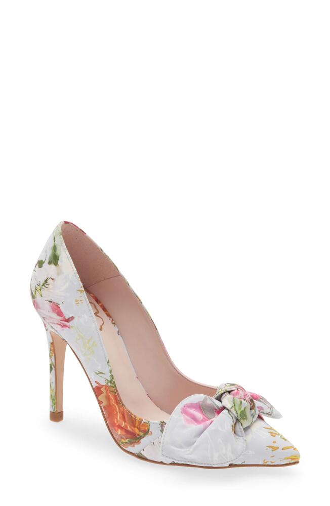 Ted Baker London Ryana Tapestry Pointed Toe Bow Pump in Ivory Cover