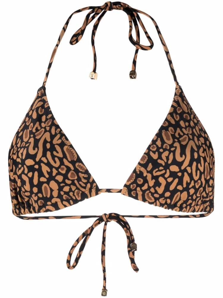 Nanushka animal-print triangle-cup bikini top - Brown Cover