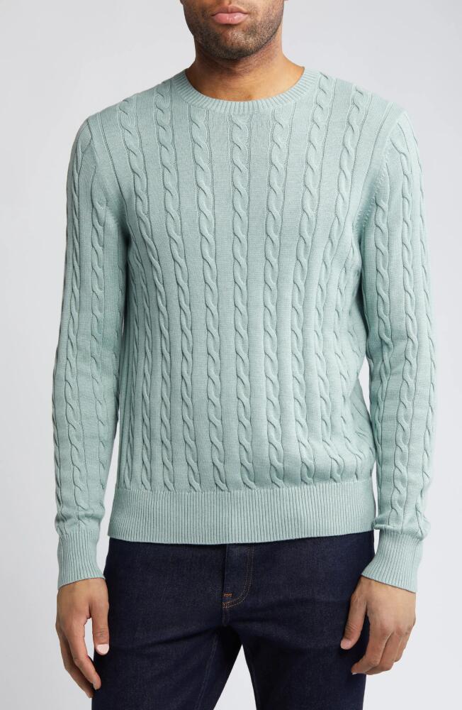 Brooks Brothers Supima Cotton Cable Knit Sweater in Jade Heather Cover