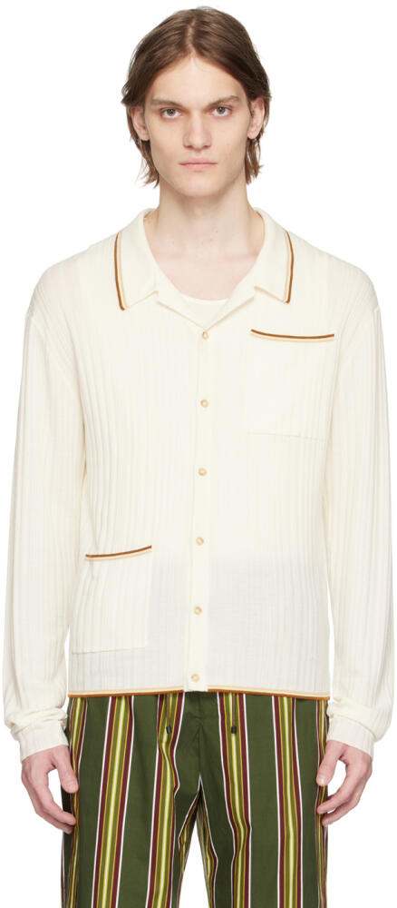 King & Tuckfield Off-White Irregular Rib Shirt Cover