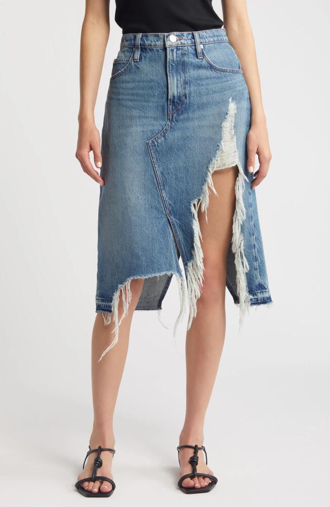 FRAME Deconstructed Denim Midi Skirt in Salem Cover