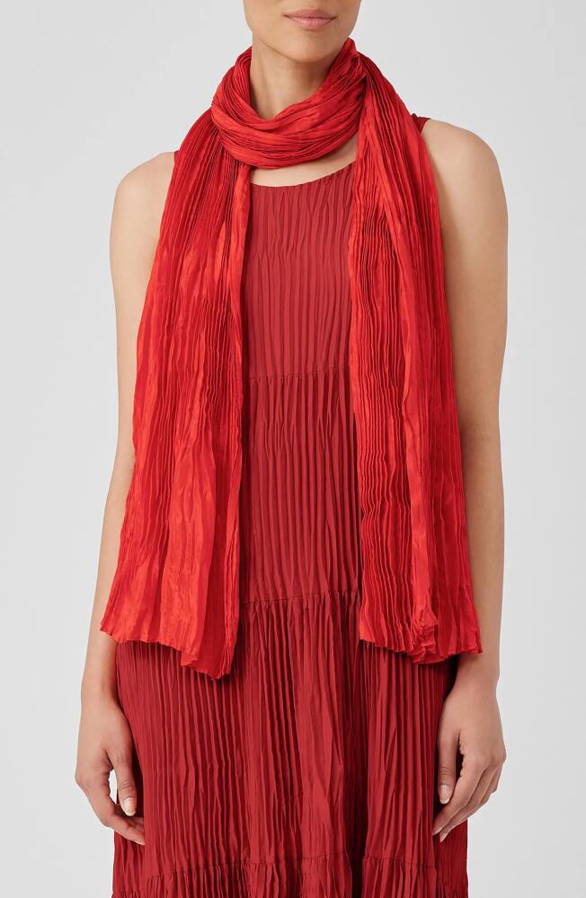 Eileen Fisher Whisper Plissé Silk Scarf in Flame Cover