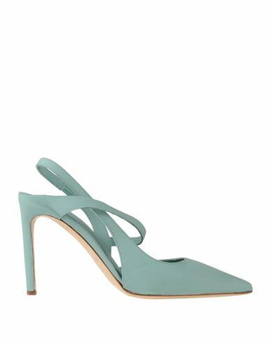 Del Carlo Woman Pumps Turquoise Soft Leather Cover