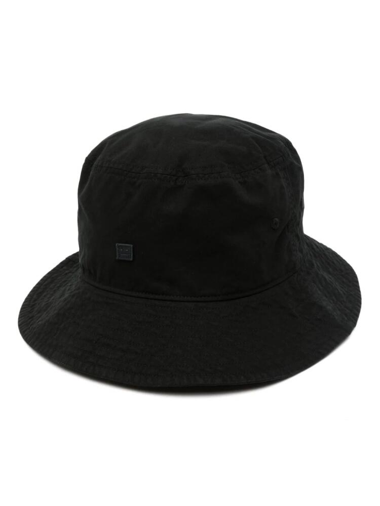 Acne Studios logo-appliqué cotton bucket hat - Black Cover