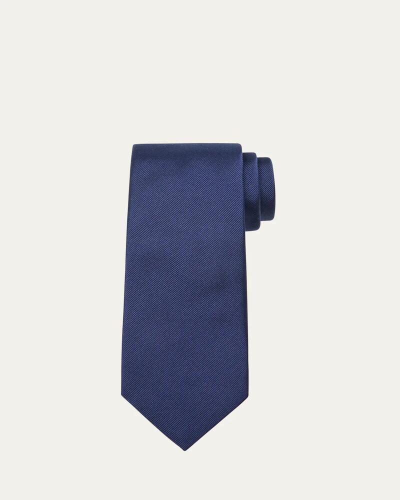 Brunello Cucinelli Men's Solid Silk-Cotton Tie Cover