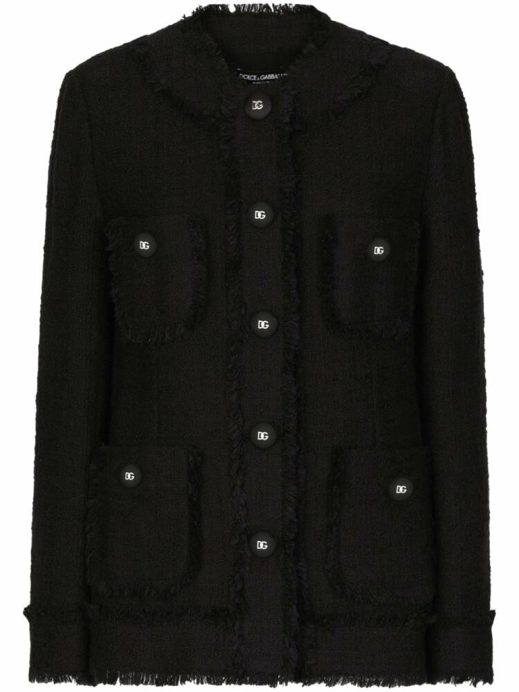 Dolce & Gabbana single-breasted tweed jacket - Black Cover