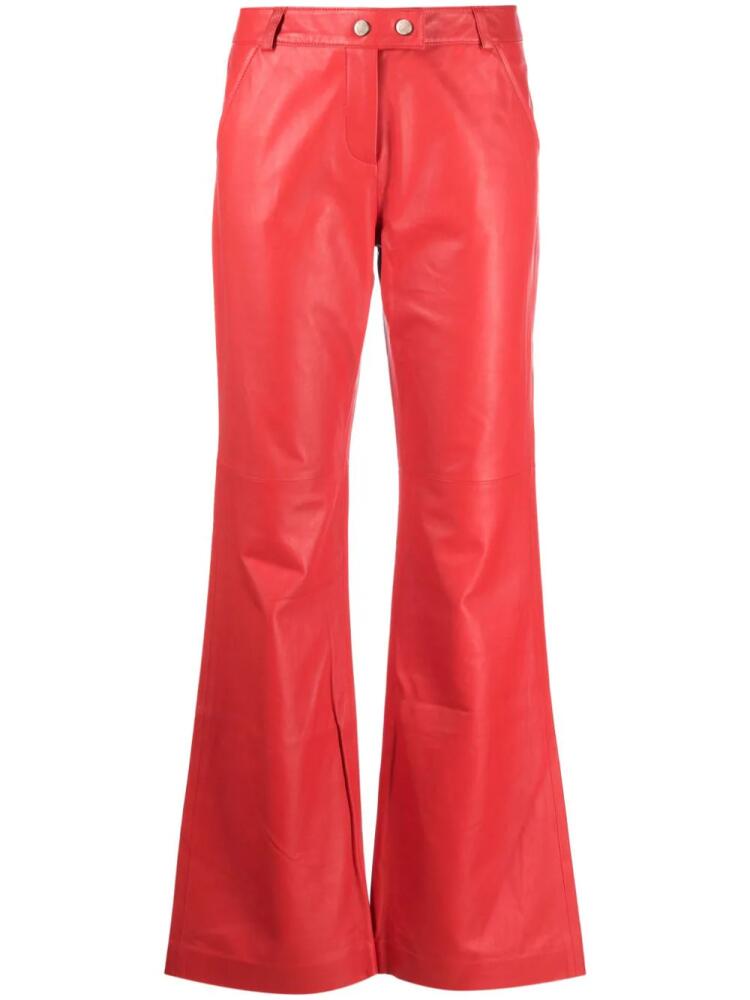 Dorothee Schumacher straight-leg leather trousers - Red Cover