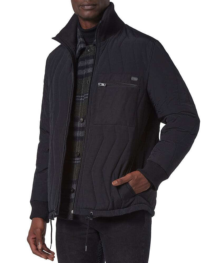 Andrew Marc Floyd Nylon Zig Zag Quilted Full Zip Bomber Jacket Cover